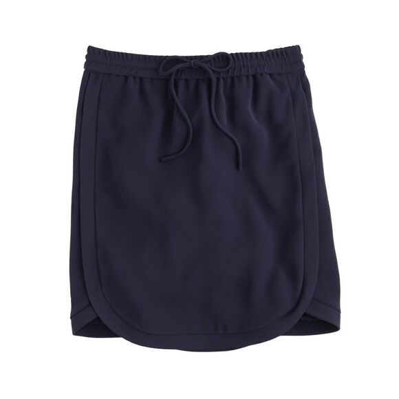 J.Crew Navy Blue Drapey Double-twill Skirt - Picture 1 of 8